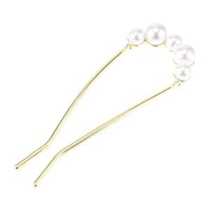 Grace Pearl U-shaped Hair Pins Hairdo Clip Gold Tone